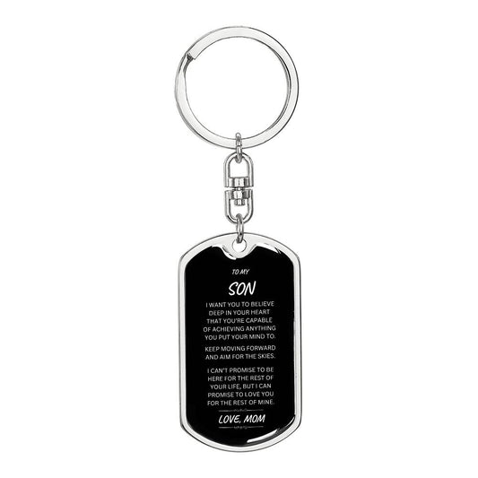 To My Son - Love Mom Keychain ShineOn Fulfillment