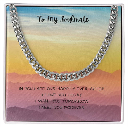 To My Soulmate - Men's Chain Necklace ShineOn Fulfillment