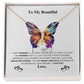 Beautiful Allure Necklace with Butterfly Customizable Name Message Card ShineOn Fulfillment