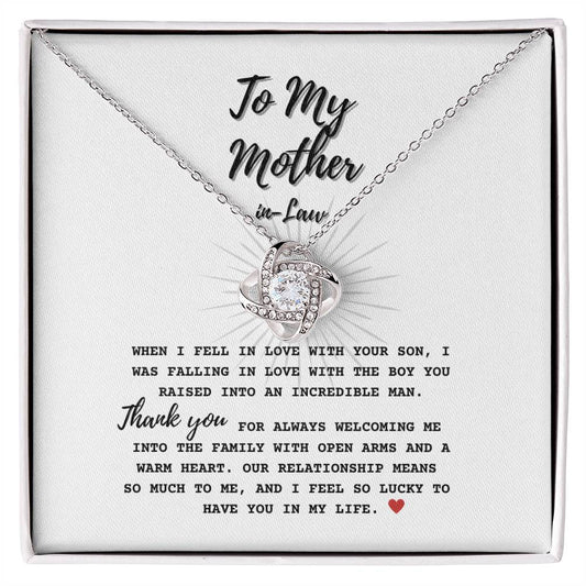 To My Mother In Law - Thank you - Eterna Knot Necklace ShineOn Fulfillment
