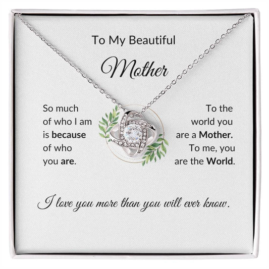 To My Beautiful Mother - Love Knot Necklace ShineOn Fulfillment