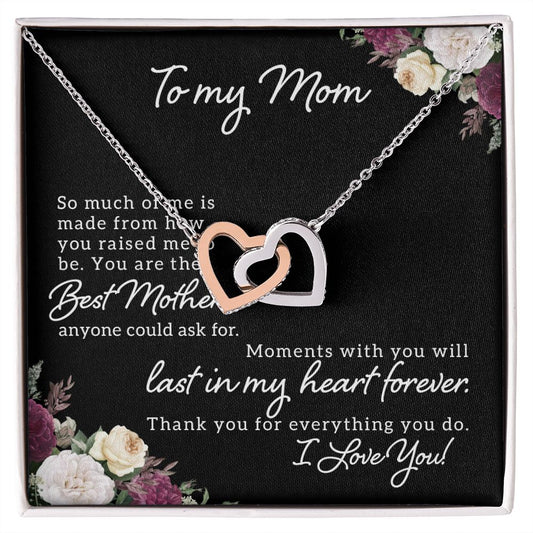 To My Mom - Interlocking Hearts Necklace (Yellow and White Gold Variants) - CATT Industries