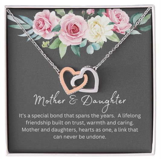 Mother and Daughter Interlocking Hearts Necklace ShineOn Fulfillment