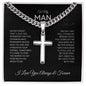 To My Man - I Love You Always and Forever Cross Necklace on Cuban Chain ShineOn Fulfillment