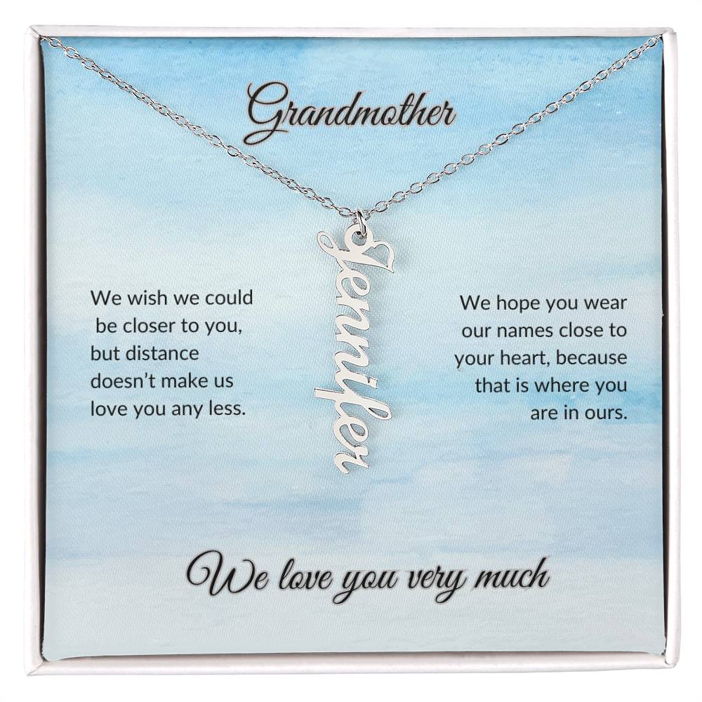 Grandmother Vertical Names Necklace ShineOn Fulfillment