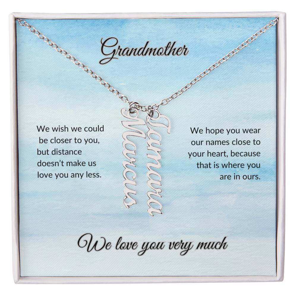 Grandmother Vertical Names Necklace ShineOn Fulfillment