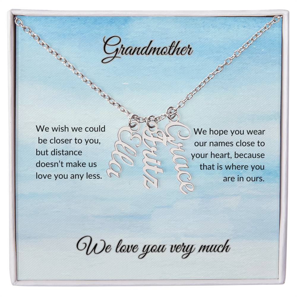 Grandmother Vertical Names Necklace ShineOn Fulfillment