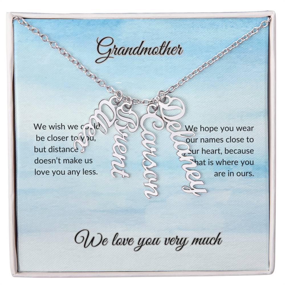 Grandmother Vertical Names Necklace ShineOn Fulfillment