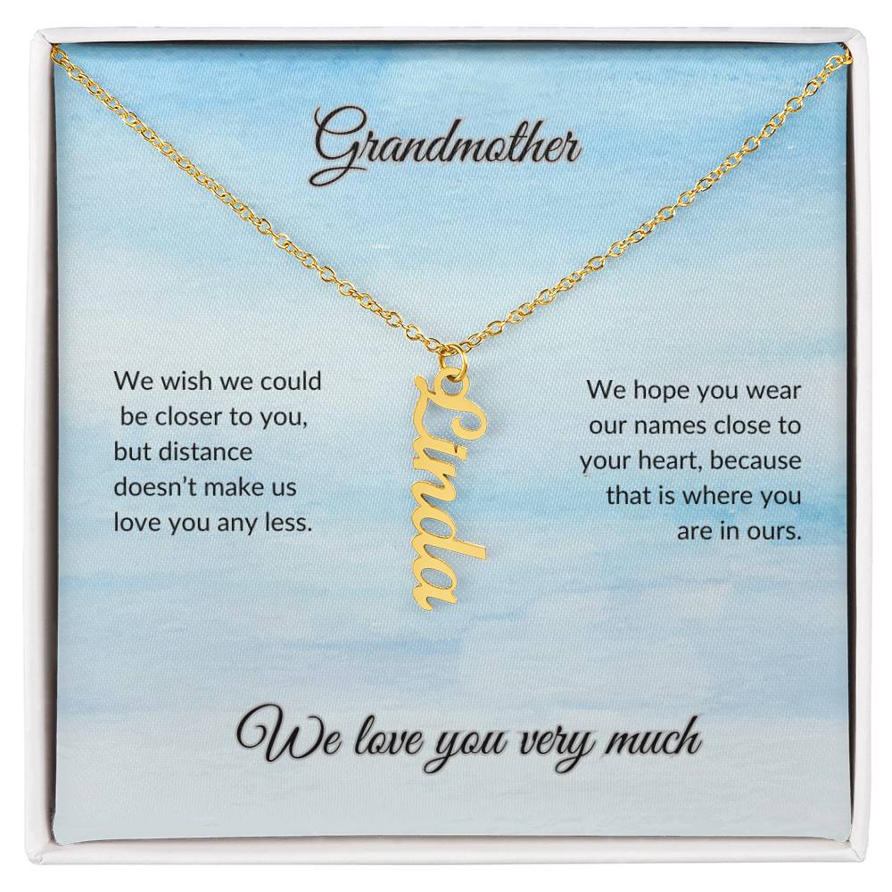 Grandmother Vertical Names Necklace ShineOn Fulfillment