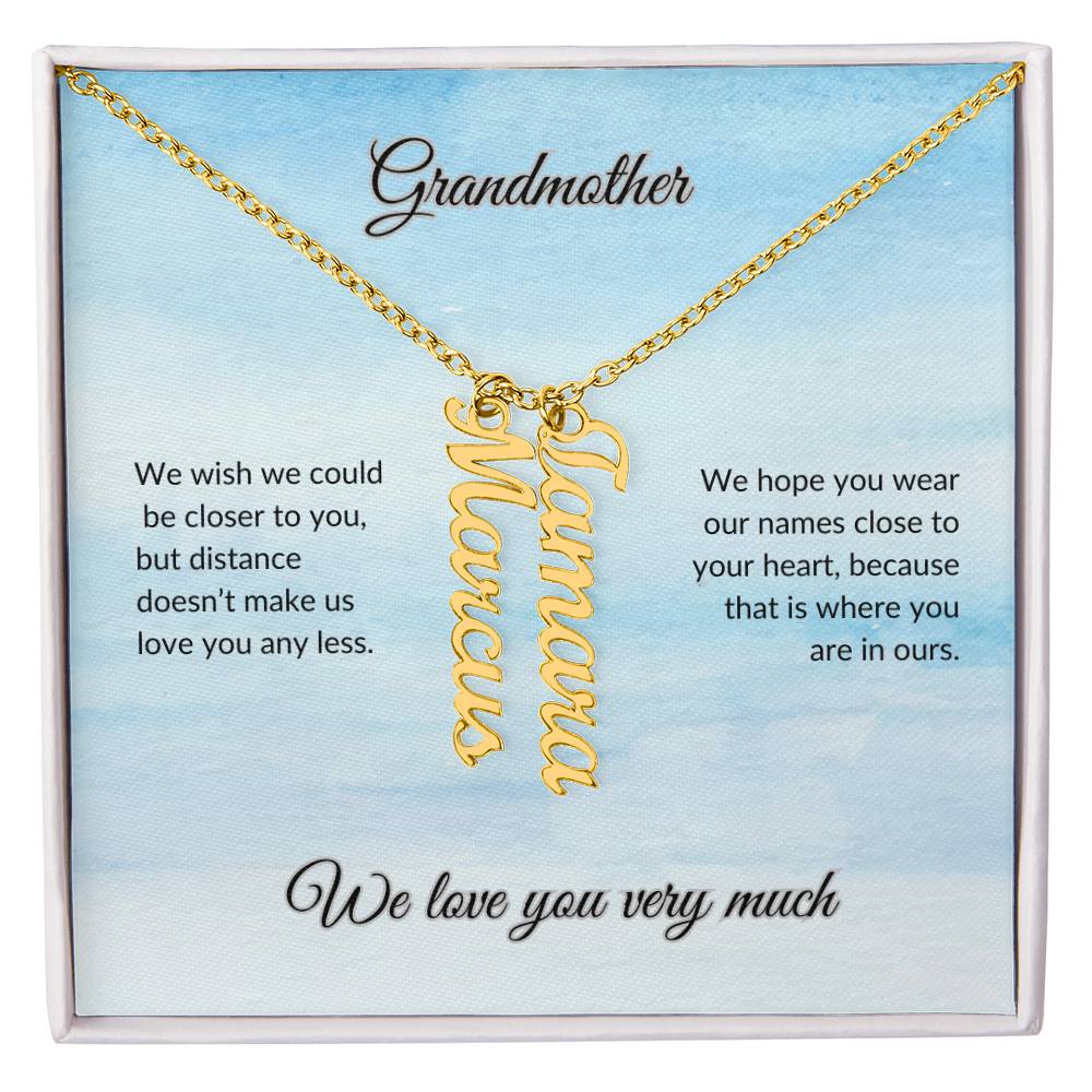 Grandmother Vertical Names Necklace ShineOn Fulfillment