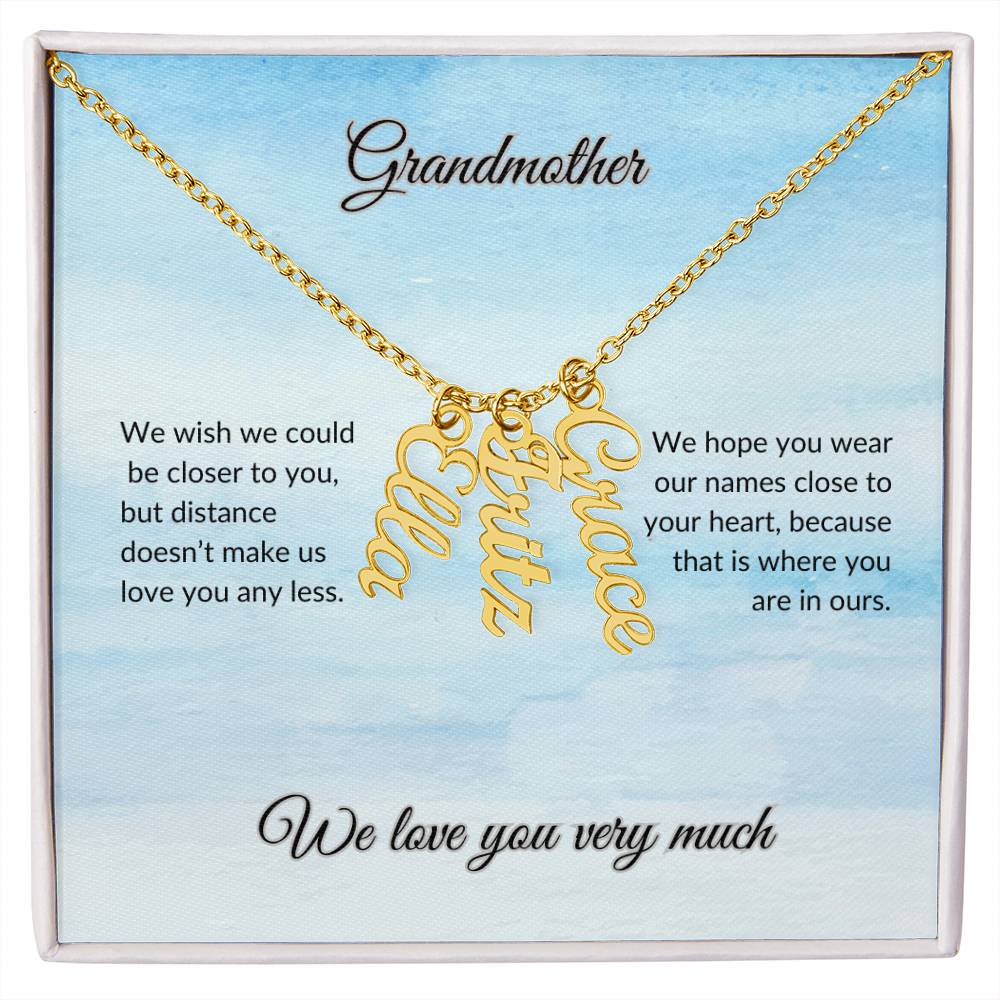 Grandmother Vertical Names Necklace ShineOn Fulfillment