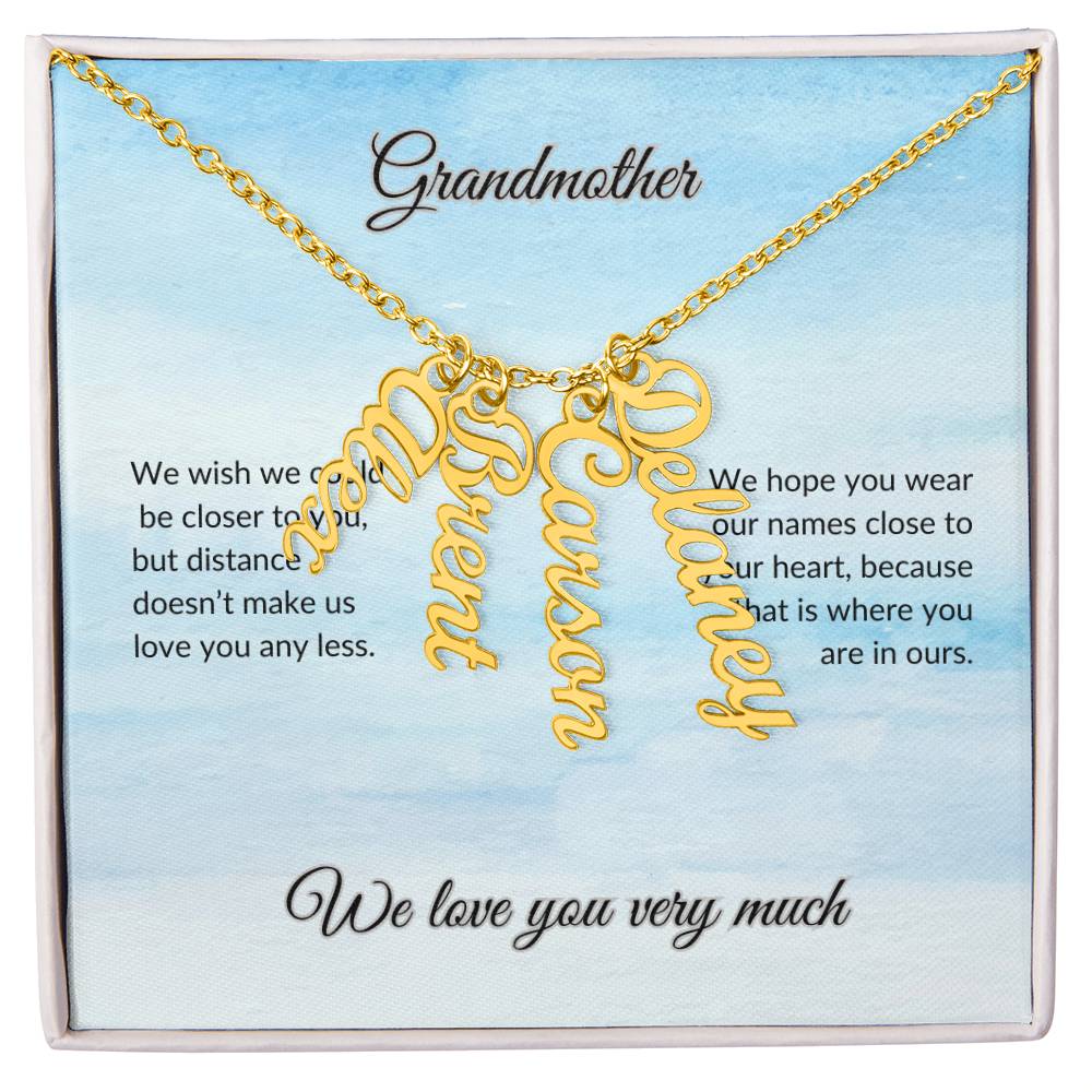 Grandmother Vertical Names Necklace ShineOn Fulfillment