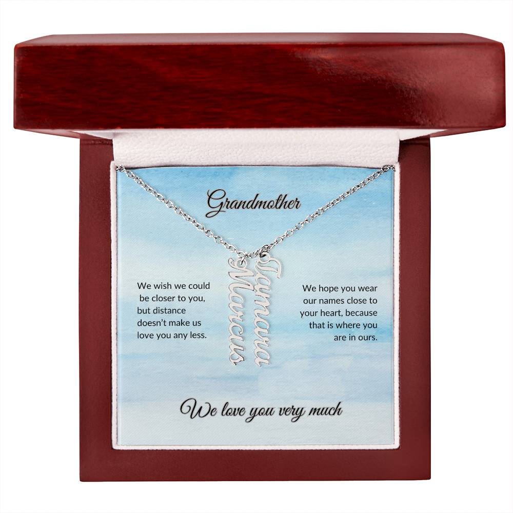 Grandmother Vertical Names Necklace ShineOn Fulfillment