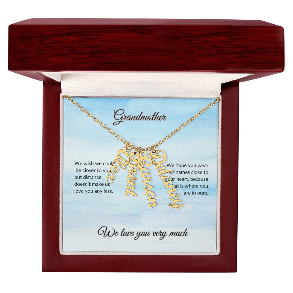 Grandmother Vertical Names Necklace ShineOn Fulfillment