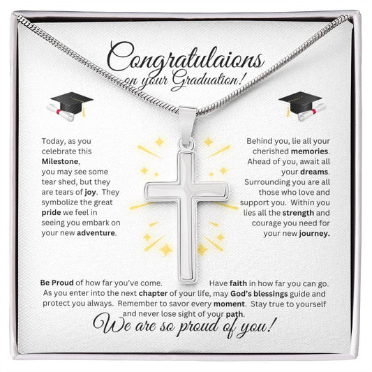 Graduation and Faith Cross Necklace - Unisex ShineOn Fulfillment